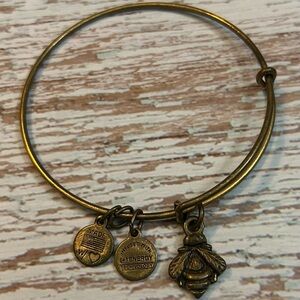 Alex and Ani Bee Gold Charm Bangle Bracelet